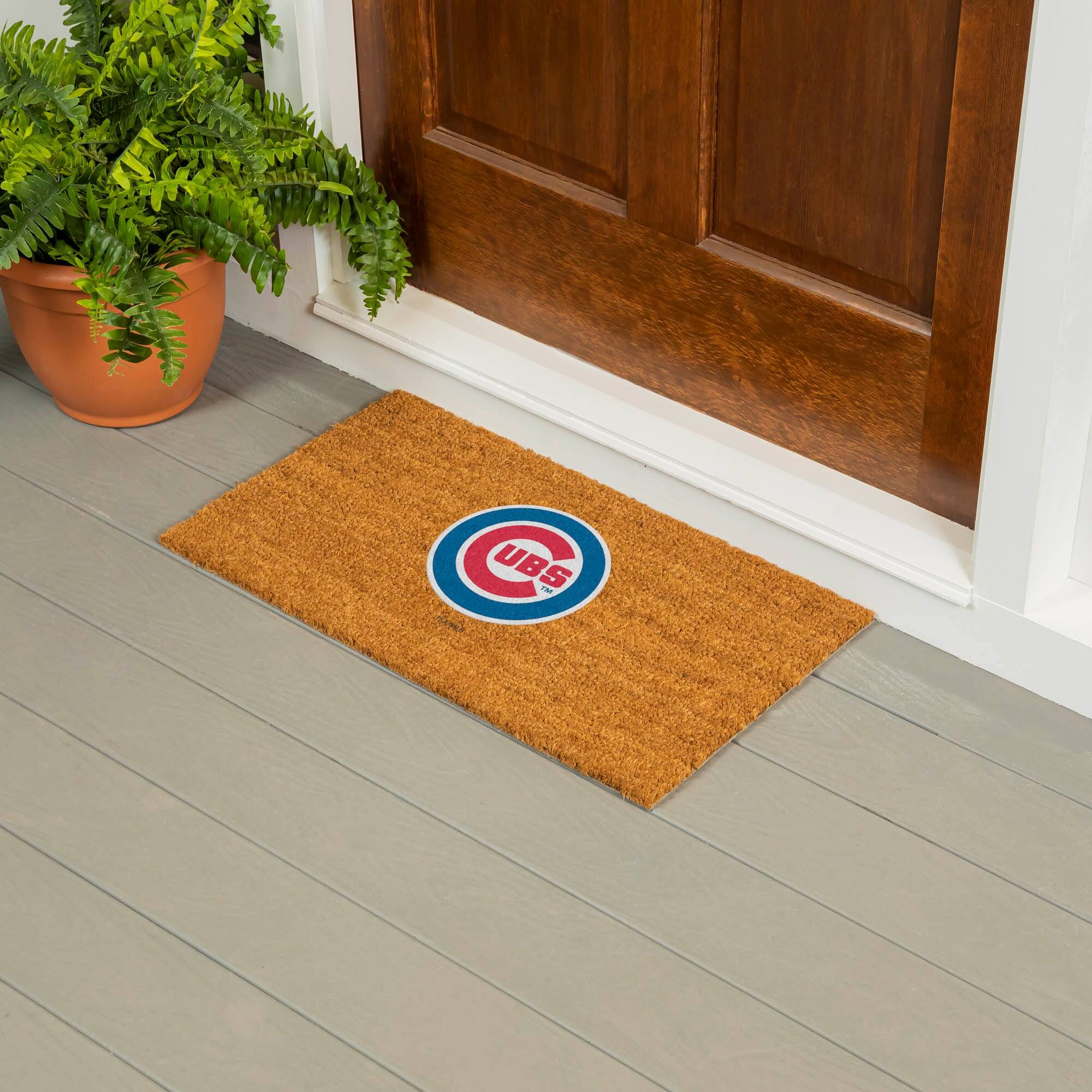 Alt View 1. Evergreen Enterprises - Chicago Cubs 28" x 16" Primary Logo Coir Mat - Multicolor.