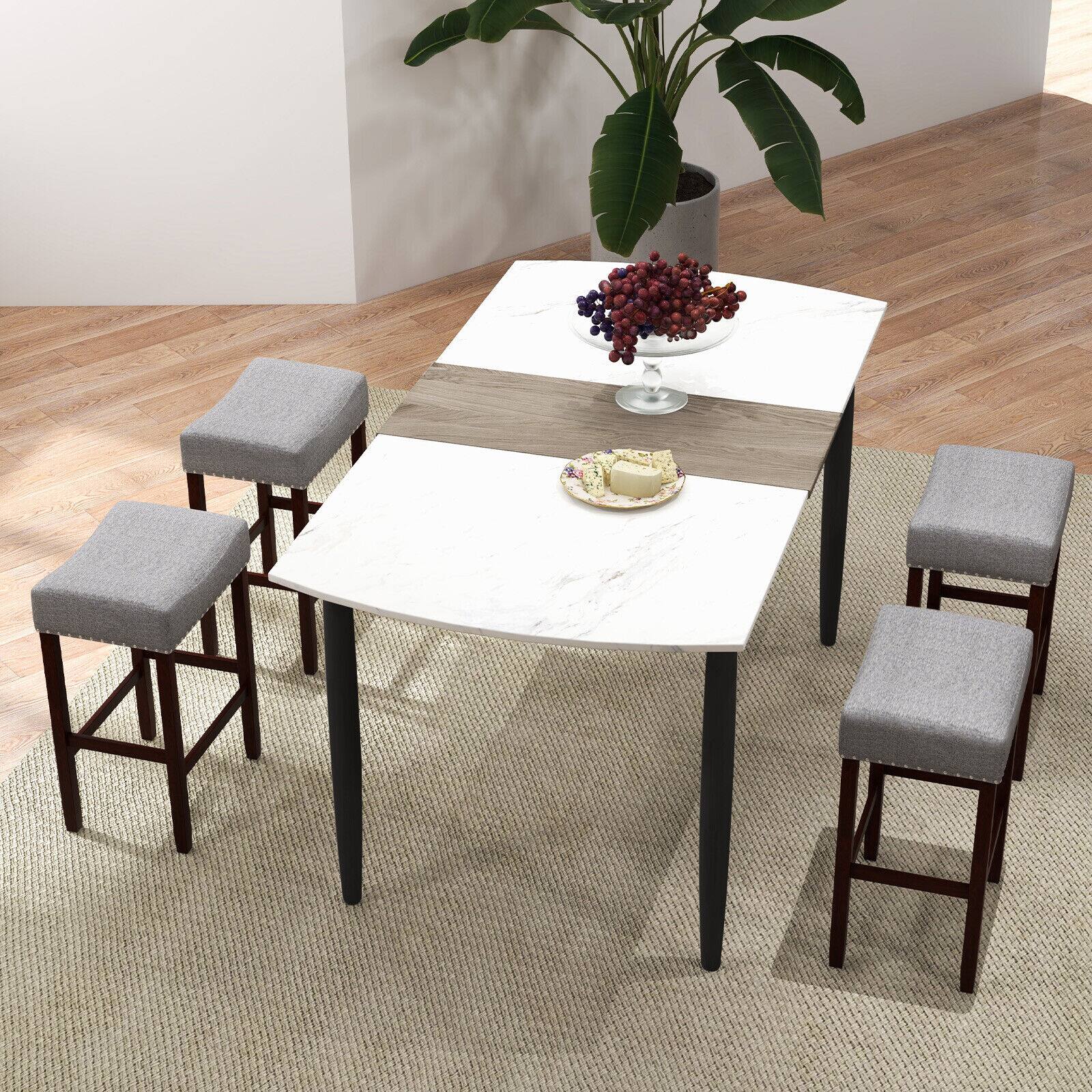 Alt View 8. Ecooso - Set of 2 25 Inch Bar Stool with Curved Seat Cushions - Gray.