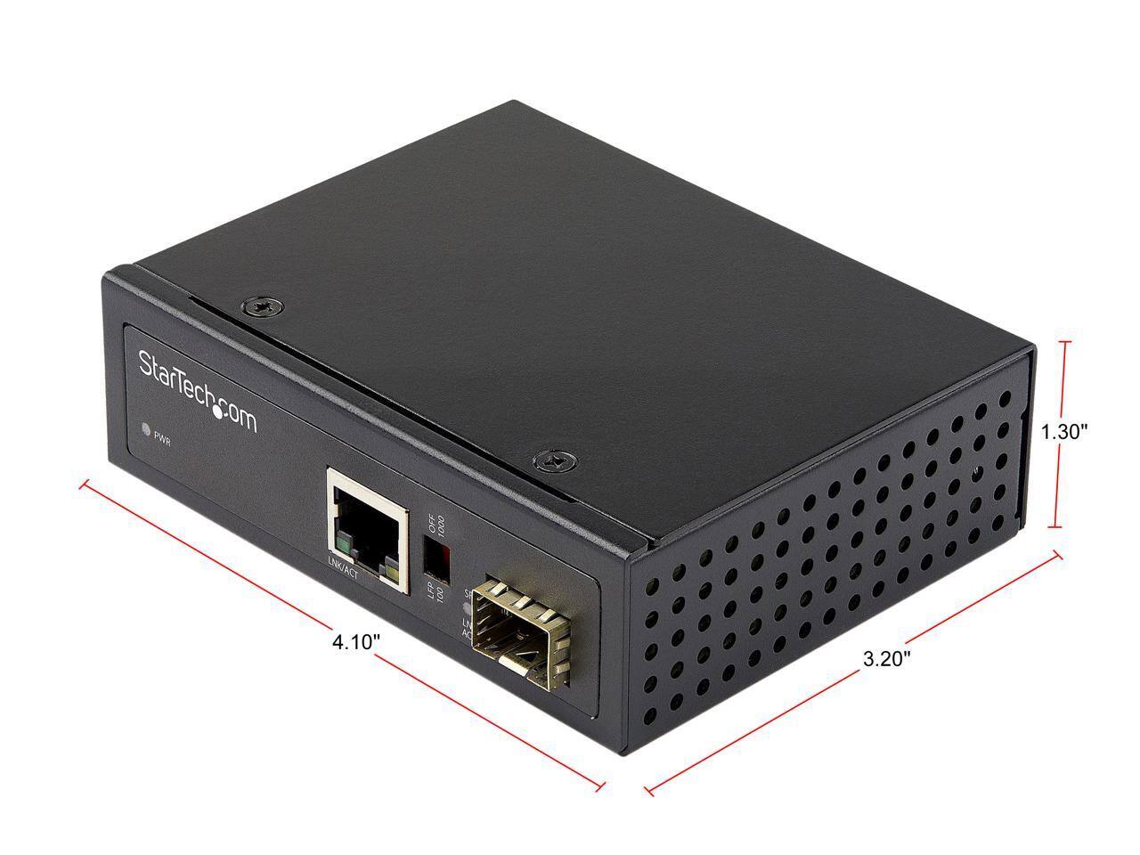 StarTech.com PWR  
1.30"  
LNK/ACT  
OFF 1000 85  
4.10"  
3.20"