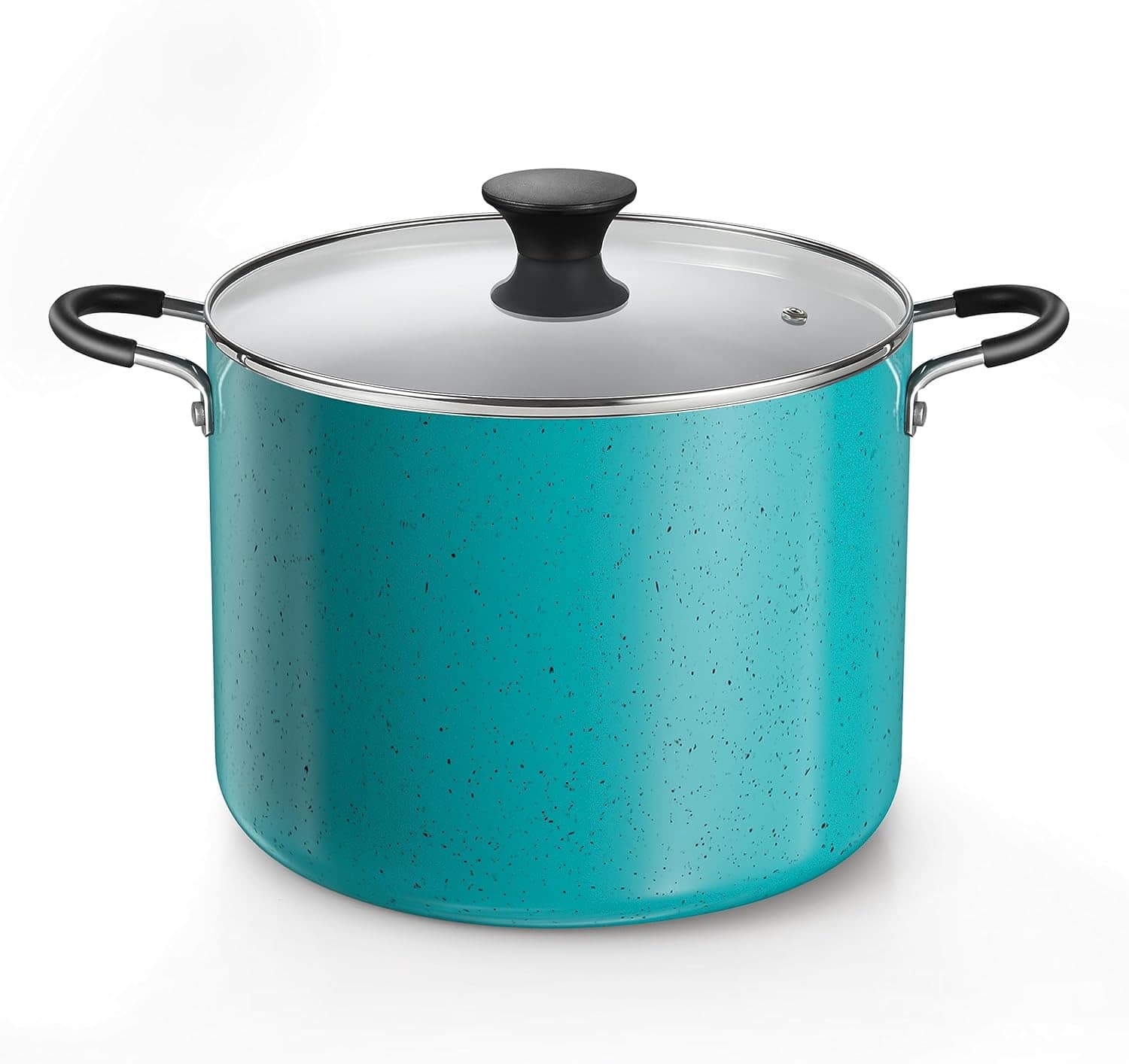Cook N Home - Professional 10.5QT Nonstick StockPot w/Lid,Riveted Handle,for Holiday Feast,Induction,Oven & Dishwasher Safe - Turquoise