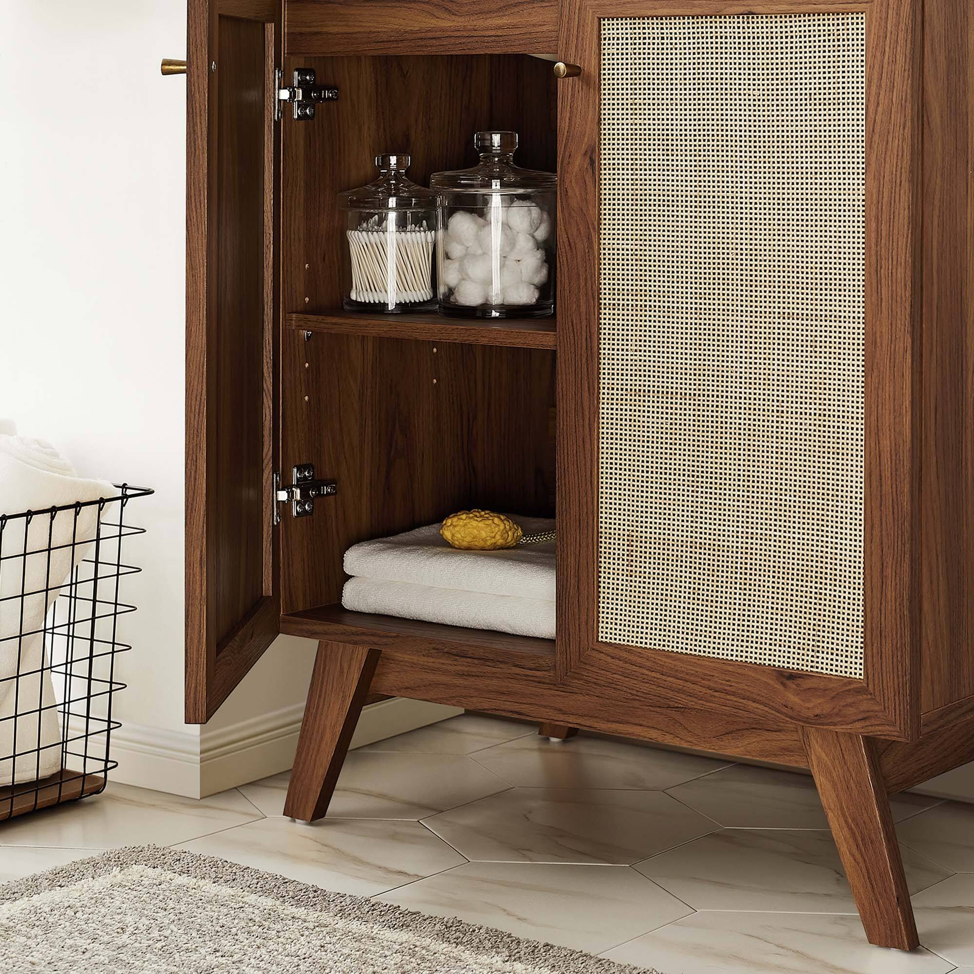 Alt View 1. Modway - Soma Bathroom Cabinet Basin Not Included by Modway - Walnut.