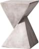 LeisureMod - Glint Modern Twisted Side Table, Fiberstone Indoor/Outdoor End Table, Stool or Plant Stand - Marble White