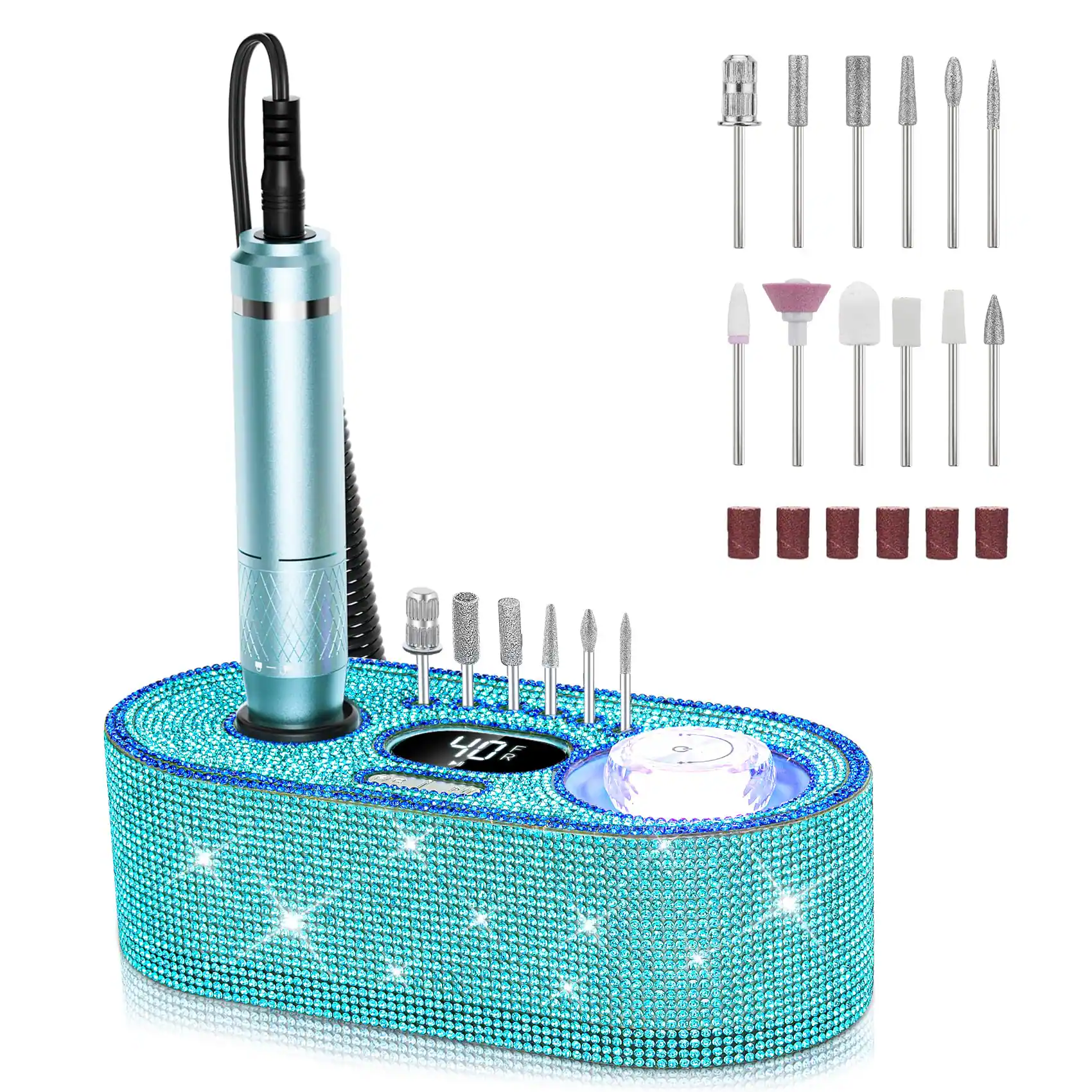 Front. PARKER SLATER - Nail Set Beginner Drill UV Light Acrylic Powder Gel Polish Cordless 40000RPMNail Machine:professionaldrill.