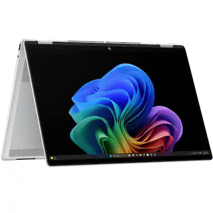 Front. HP - 16" 2-in-1 Touchscreen Laptop – Intel Core Ultra 5-226V – 16GB Memory – 512GB SSD – Windows 11 Home - Silver.
