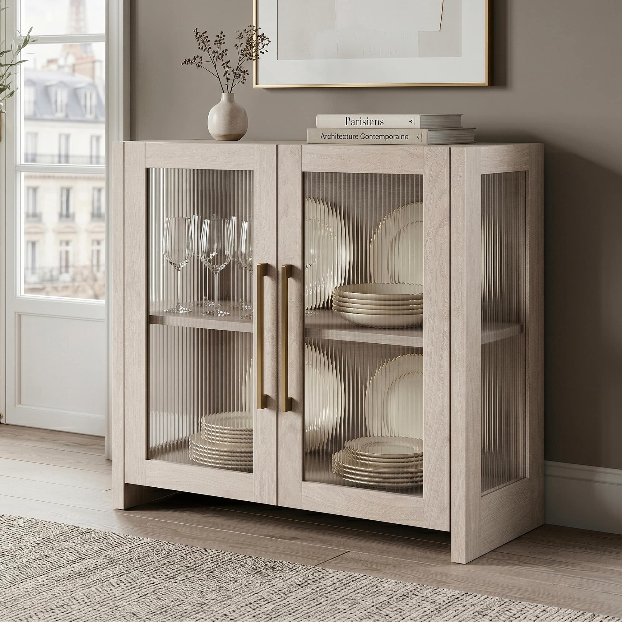 Hudson&Canal - Clarkson 32" Wide Rectangular Accent Cabinet - White