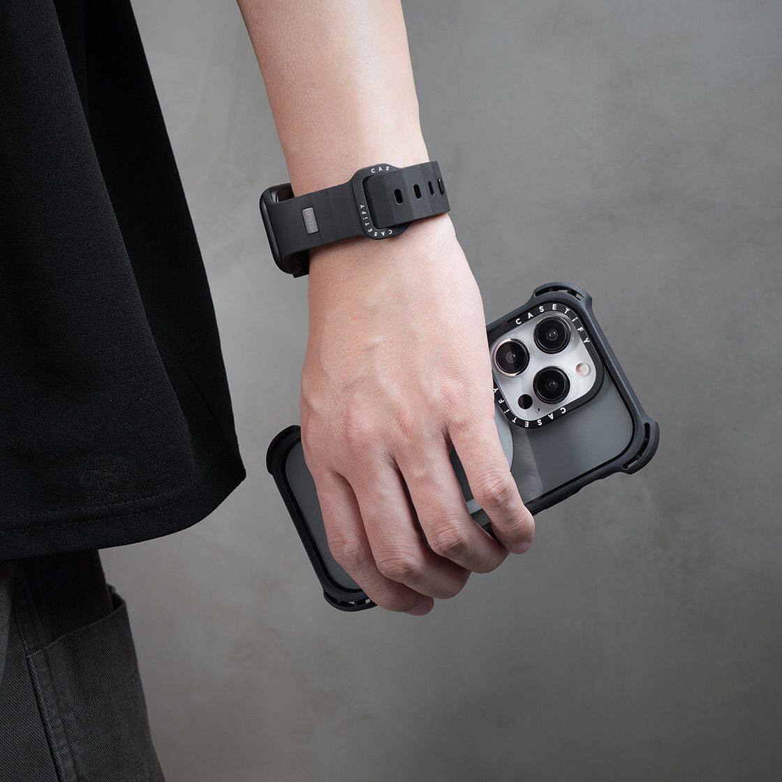 Alt View 14. CASETiFY - Bounce Band for Apple Watch 42mm, 44mm, 45mm and Apple Watch Ultra 49mm (All Series) - Black.