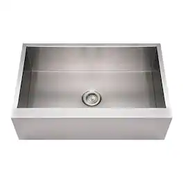 Whitehaus - Brushed Stainless Steel Commercial Single Bowl Front Apron Sink - Silver