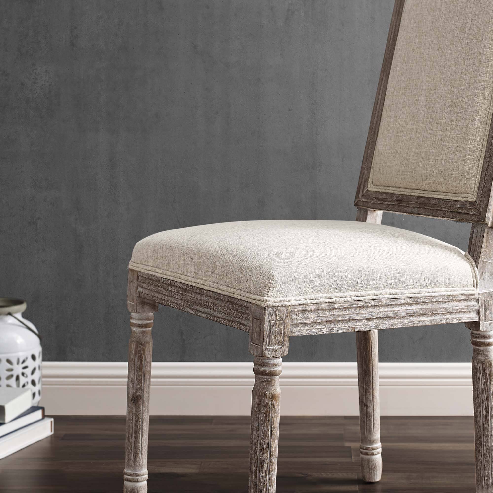 Back. Modway - Court Upholstered Fabric Dining Side Chair Set of 2 by Modway - Beige.