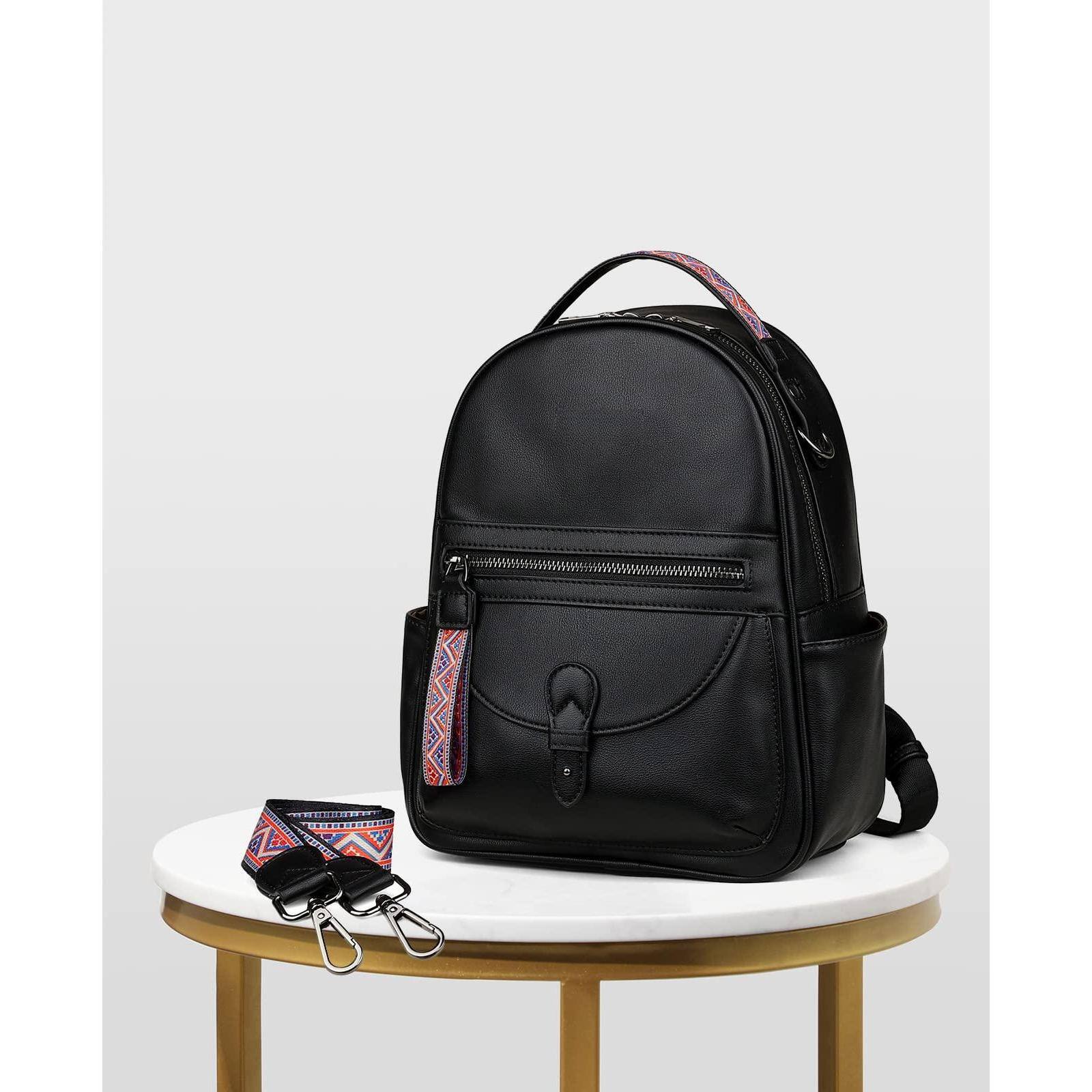 Alt View 6. Cozy Serene - Mini Backpack Purse For Women  Designer Leather Cute Roomly Small Backpacks Ladies Shoulder Fashion Handbag - Camel Brown Nubuck Style.