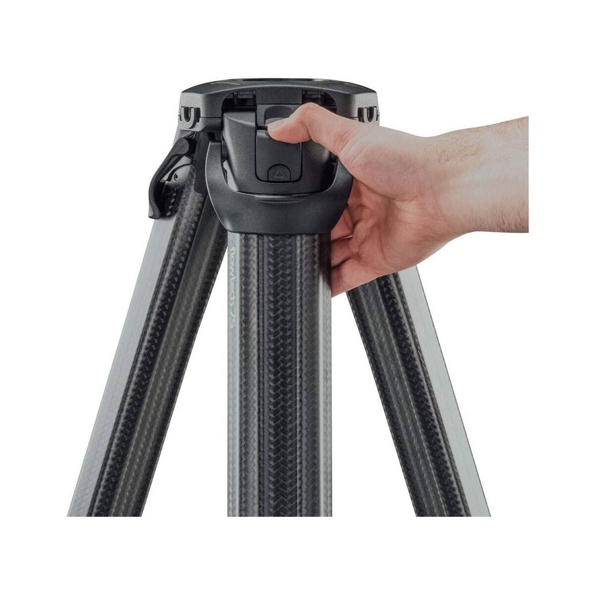 Alt View 1. Vinten - Vinten flowtech 75 GS 2-Section CF Tripod with 75mm Bowl  Ground Spreader.