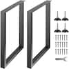 Front. VEVOR - 28 Inch Adjustable Furniture Legs, Square Reinforced Steel Office Table legs Set of 2 for DIY - Black.