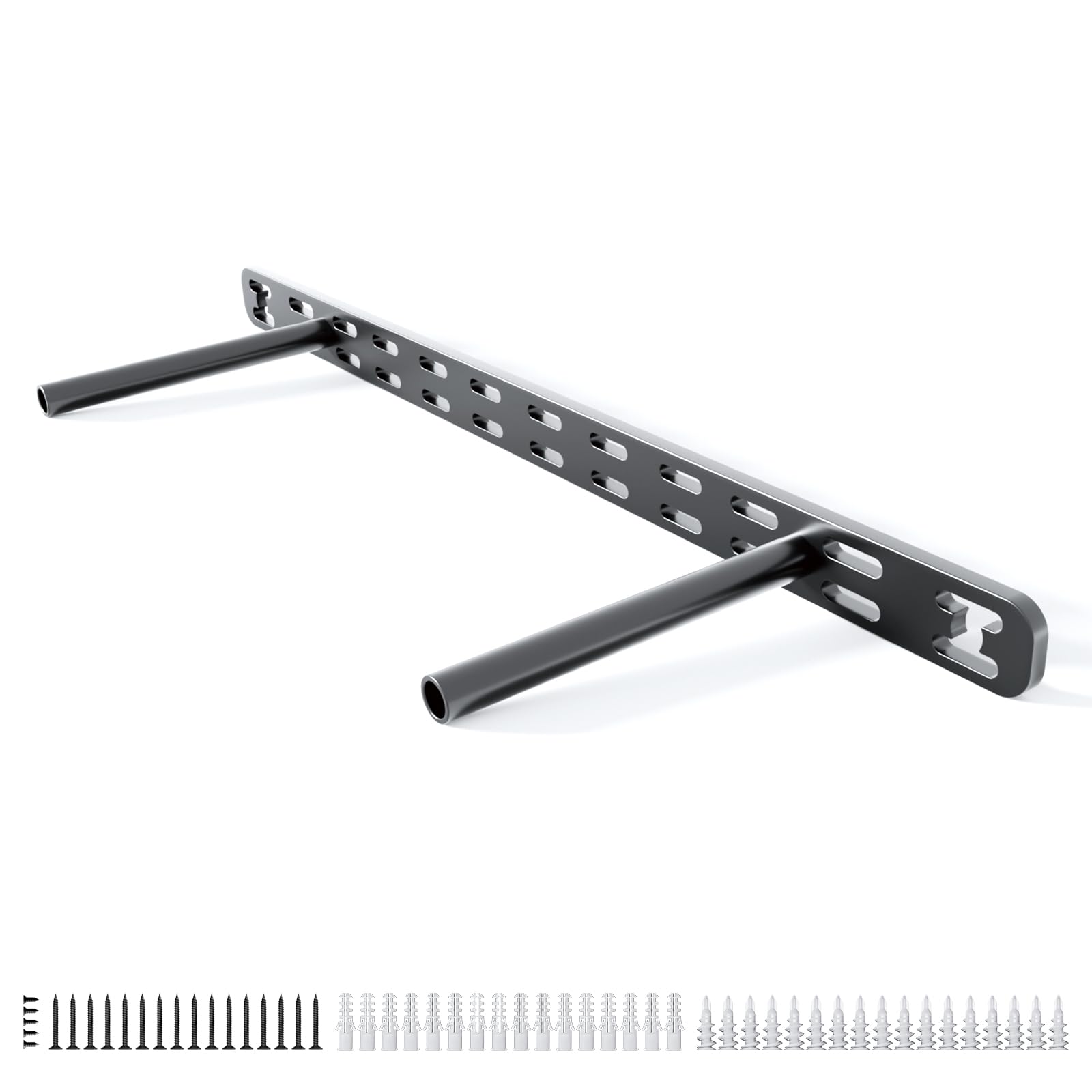 JETRANSPORT - Floating Shelf Bracket Heavy Duty Decorative Hardware Black Metal Fireplace Mantel Brackets (22"x6"x1.0" - 18"X6"X1.0"