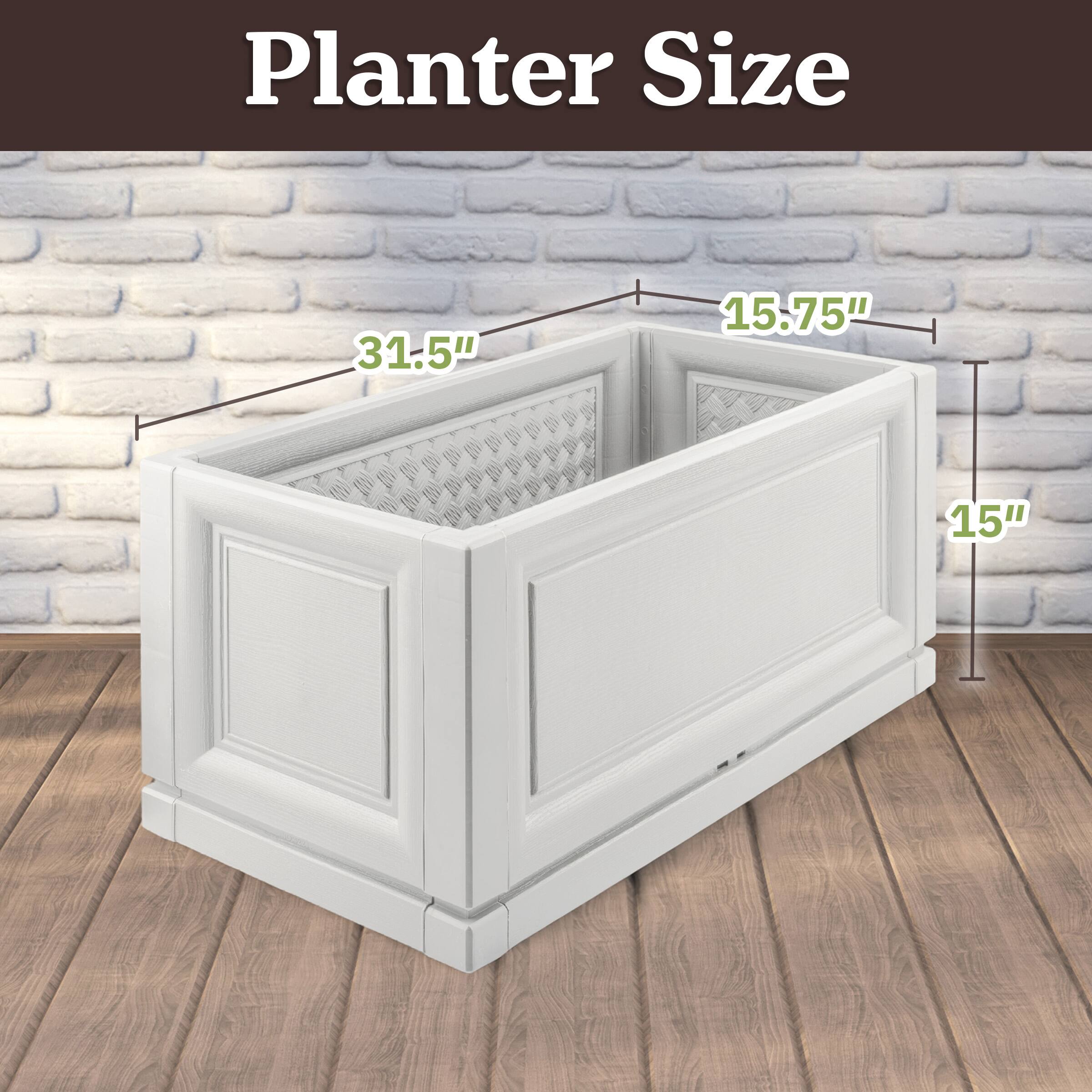 Planter Size: 31.5" x 15.75" x 15"
