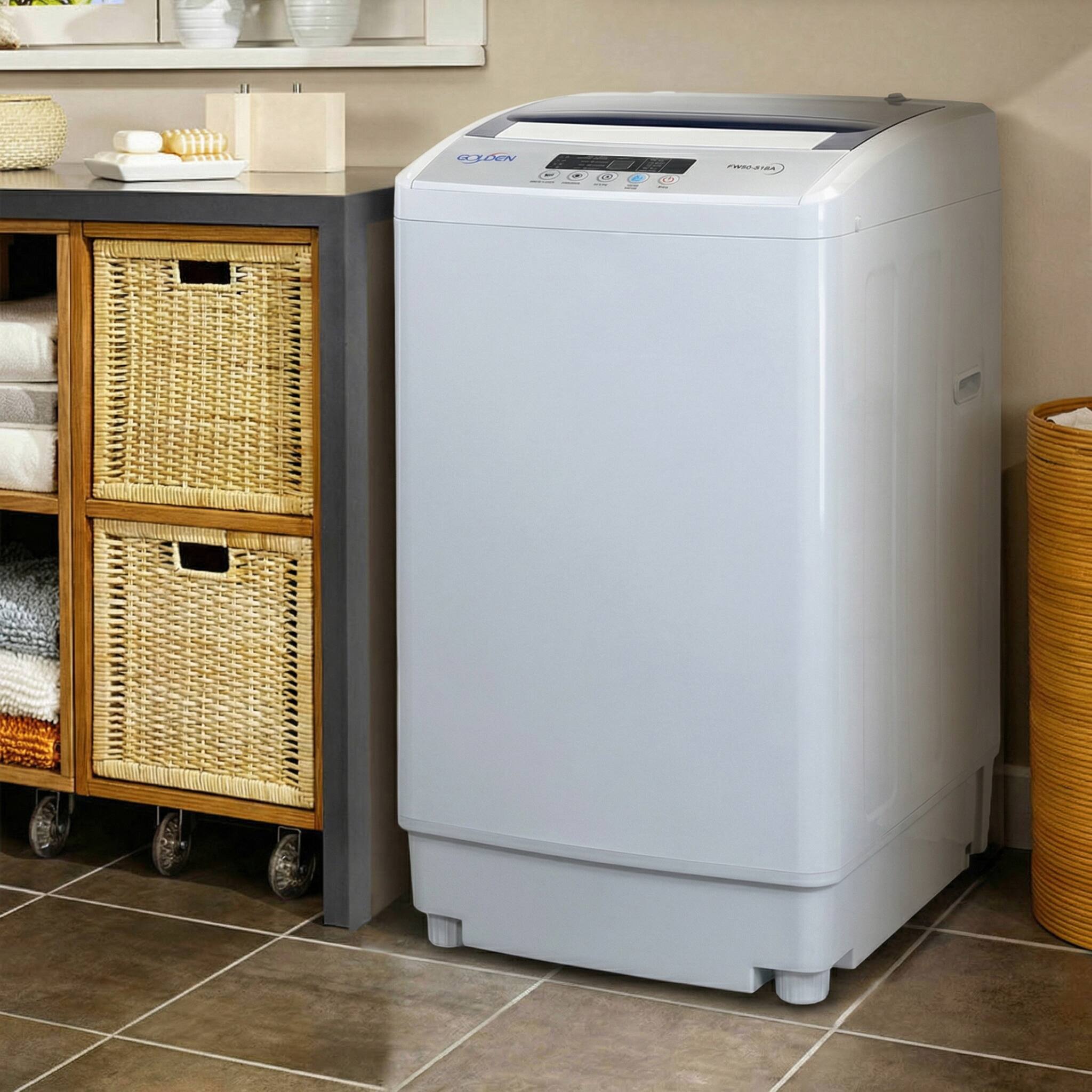 Alt View 9. Golden - 11.0 lb/1.6 Cu. Ft. Compact Portable Top Load Washer - White.