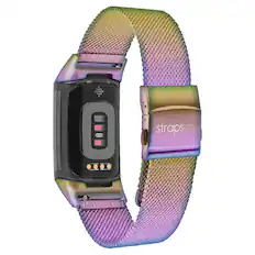 Front. StrapsCo - Pro Mesh Strap Steel Watch Band For Fitbit Charge 6 (Short-Medium) - Opal.