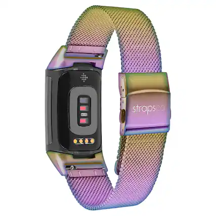 Front. StrapsCo - Pro Mesh Strap Steel Watch Band For Fitbit Charge 6 (Short-Medium) - Opal.