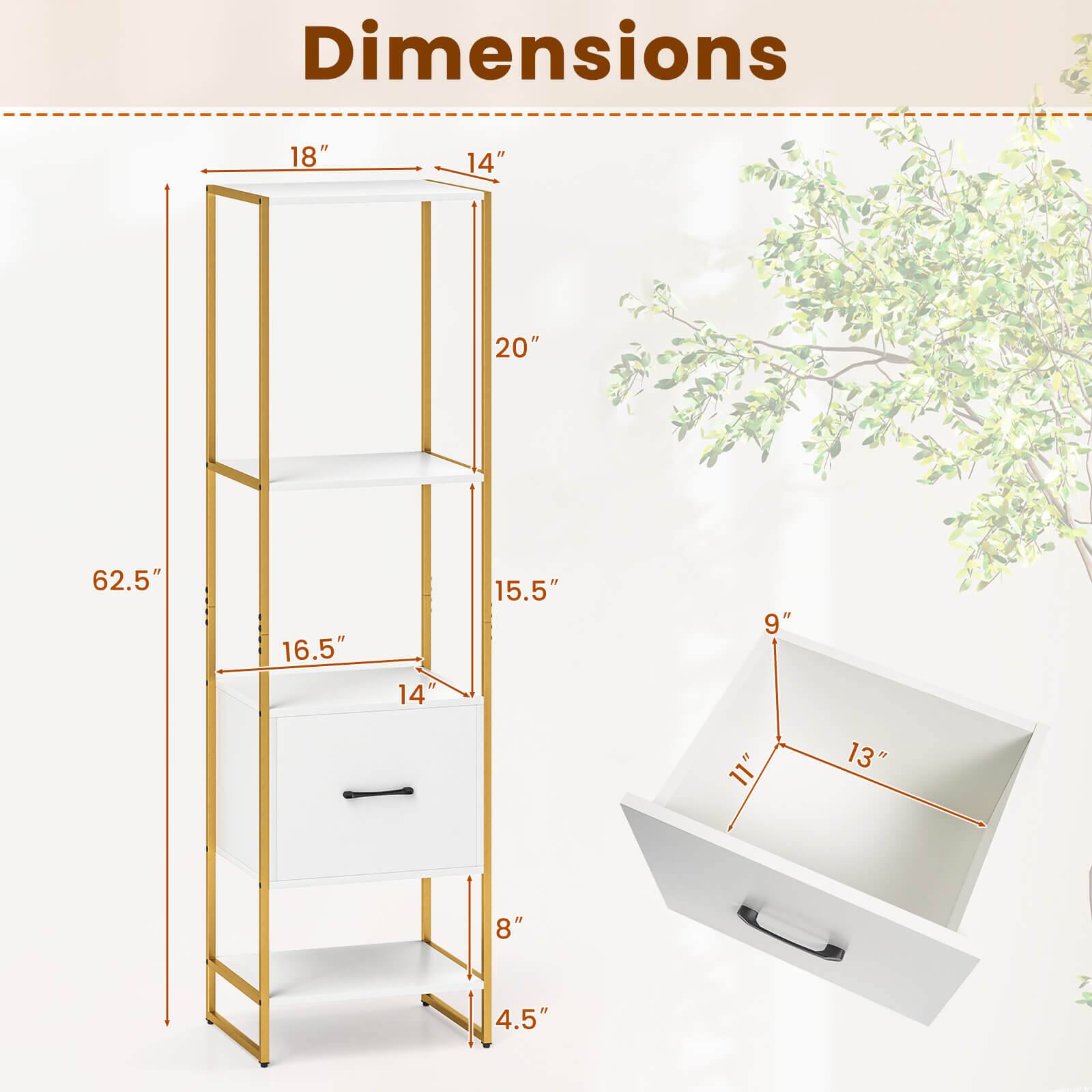 Dimensions: 18", 14", 20", 62.5", 16.5", 14", 15.5", 9", 11", 13", 8", 4.5"