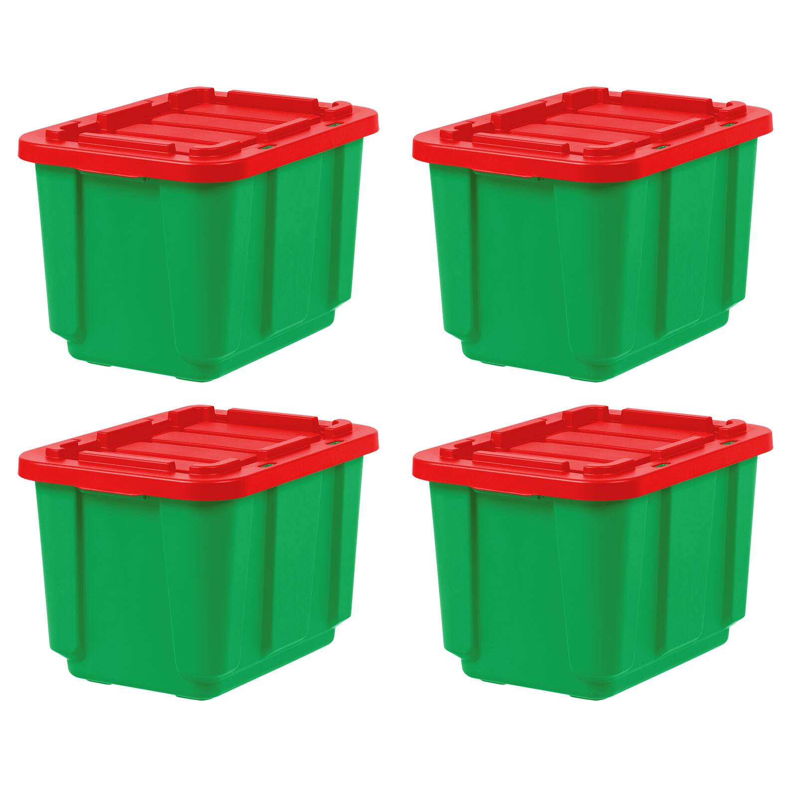 Front. IRIS USA - IRIS USA 11.5Gal/46Qt 4 Pack All-Weather Heavy-Duty Stackable Storage Plastic Bin Tote Container with Quick Snap Lid.