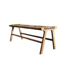 Carolina Chair & Table - Karson 48" Banana Weave Bench - Caramel - Natural - Caramel, Natural