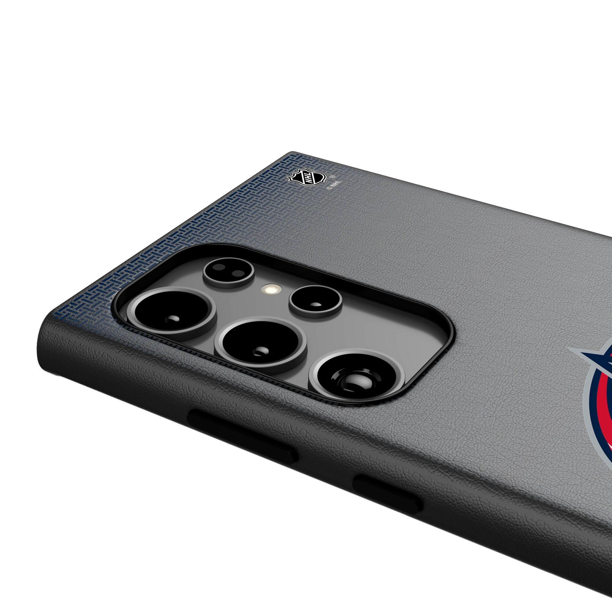 Alt View 3. Keyscaper - Columbus Blue Jackets Linen Galaxy Magnetic Bump Case - S24 - Black.