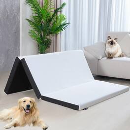 Alchemy Casas - Folding Mattress Queen Size Tri - fold Memory Foam Topper With Washable Cover Non - slip Bottom Guest Bed X - Full 3 Inch