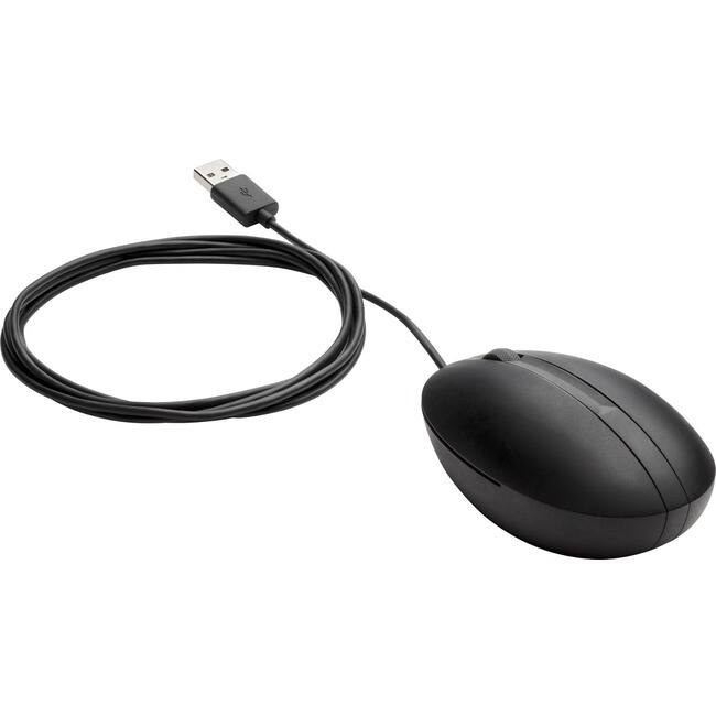 Front. HP - HP Wired Desktop 320M Mouse - Optical - Cable - USB - 1000 dpi - Scroll Wheel - 3 Button(s) - Symmetrical - Black.