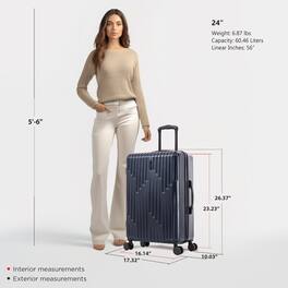 InUSA - Drip lightweight hardside spinner luggage 24" - NAVY BLUE