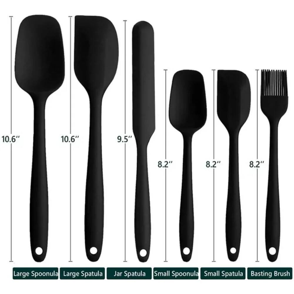 10.6" Large Spoonula  
10.6" Large Spatula  
9.5" Jar Spatula  
8.2" Small Spoonula  
8.2" Small Spatula  
8.2" Basting Brush