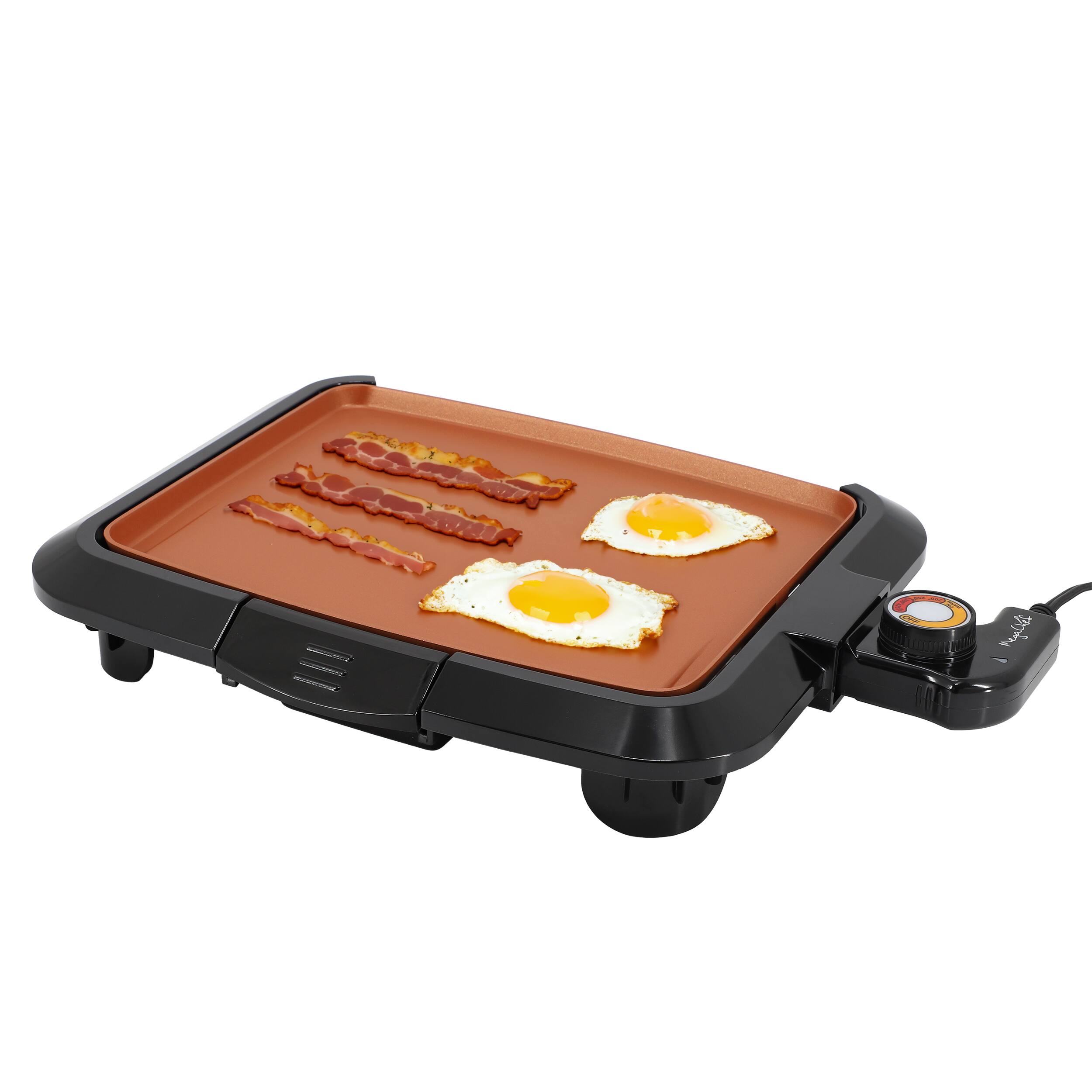 Front. MegaChef - MegaChef 10.63 Inch Electric Grill with Copper Coating - Copper.