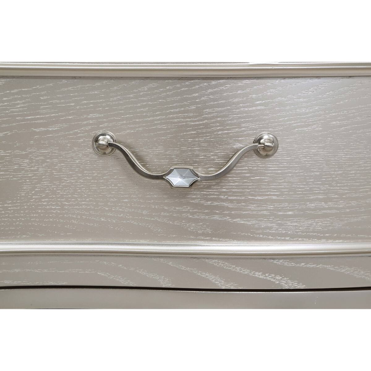 Alt View 9. Loheer - Loheer Silver Oak 3 Drawer Nightstand with Geometric Hardware and Tapered Legs - Silver Oak.