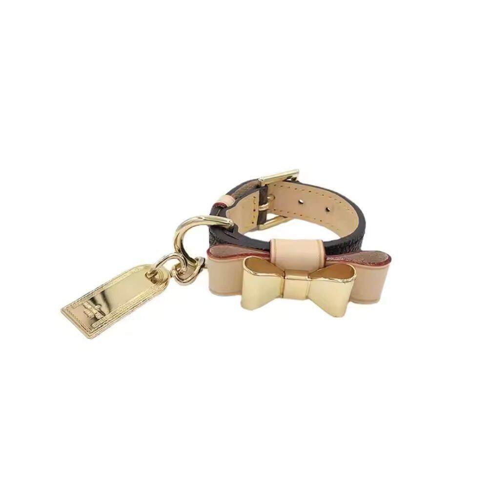 Front. Smart Pet Toys - Designer Fashion Leather Collar Set - Beige and Dark Brown.
