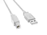Front. Cable Leader - USB 2.0 Type A Male to B Male Printer Cable, 480Mbps, Double-Shielded, Gold-Plated - Clear.