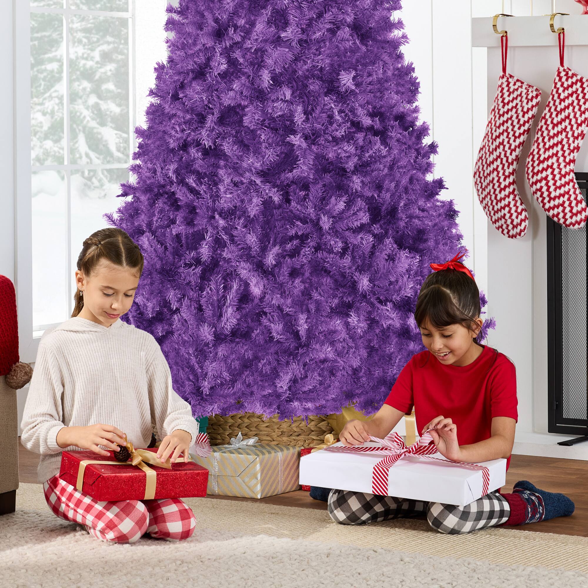 Alt View 5. Best Choice Products - Best Choice Products Artificial Christmas Tree, 6ft Premium Unlit Pine Design, Dense Branches  w/Easy Assembly - Purple - Purple.