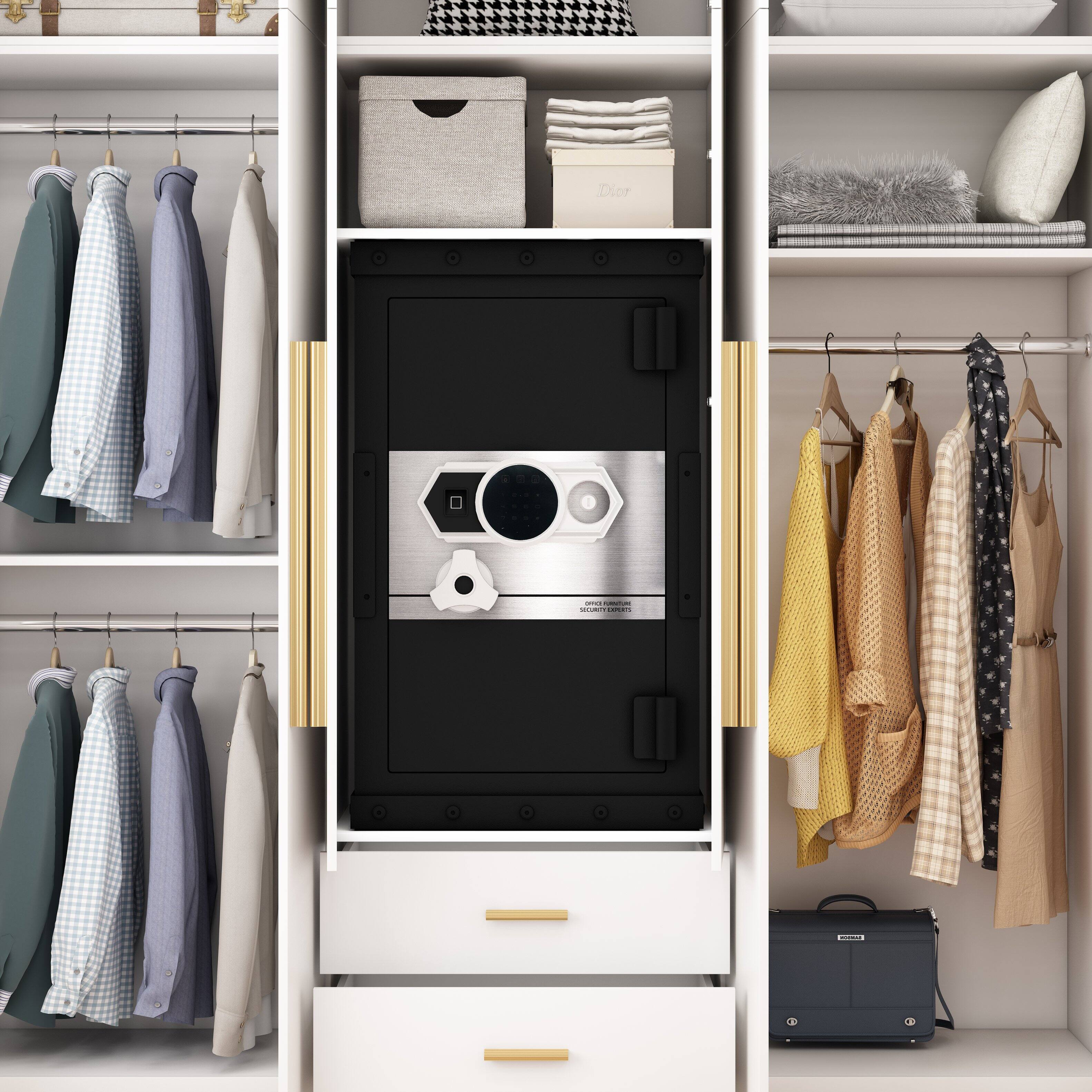 Alt View 7. GOODSILO - Large Digital Safe - Home & Office Security with Fingerprint & Key Access, Steel Construction - Black.