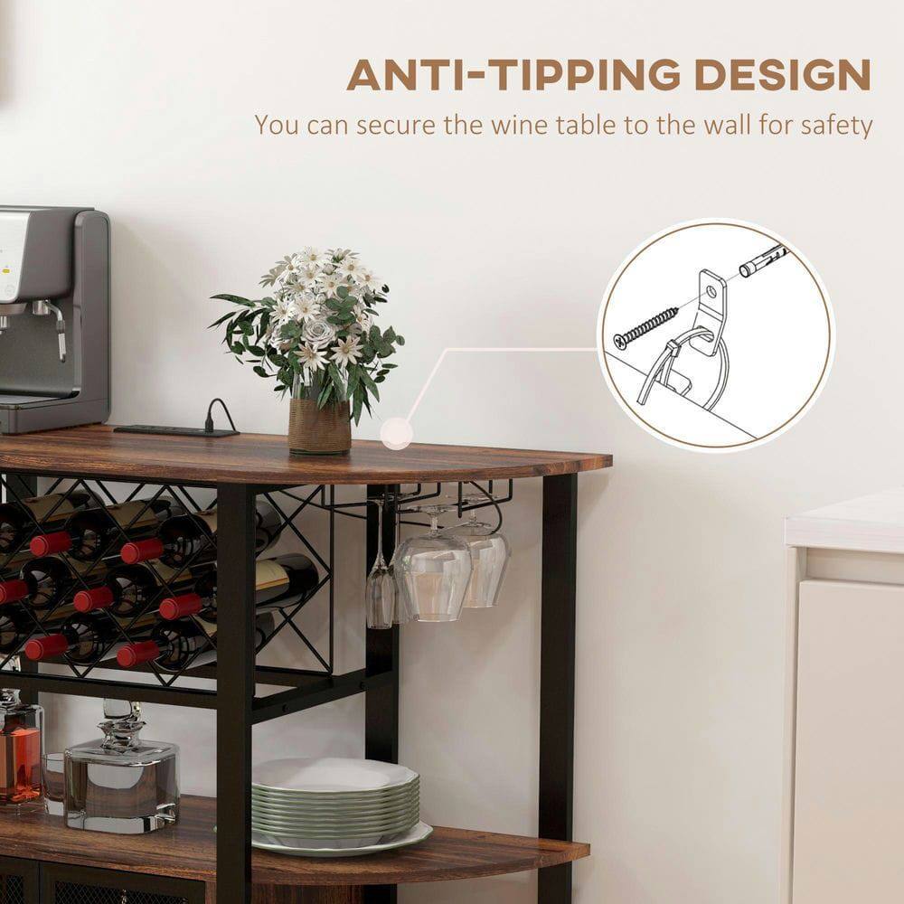 ANTI-TIPPING DESIGN  
You can secure the wine table to the wall for safety