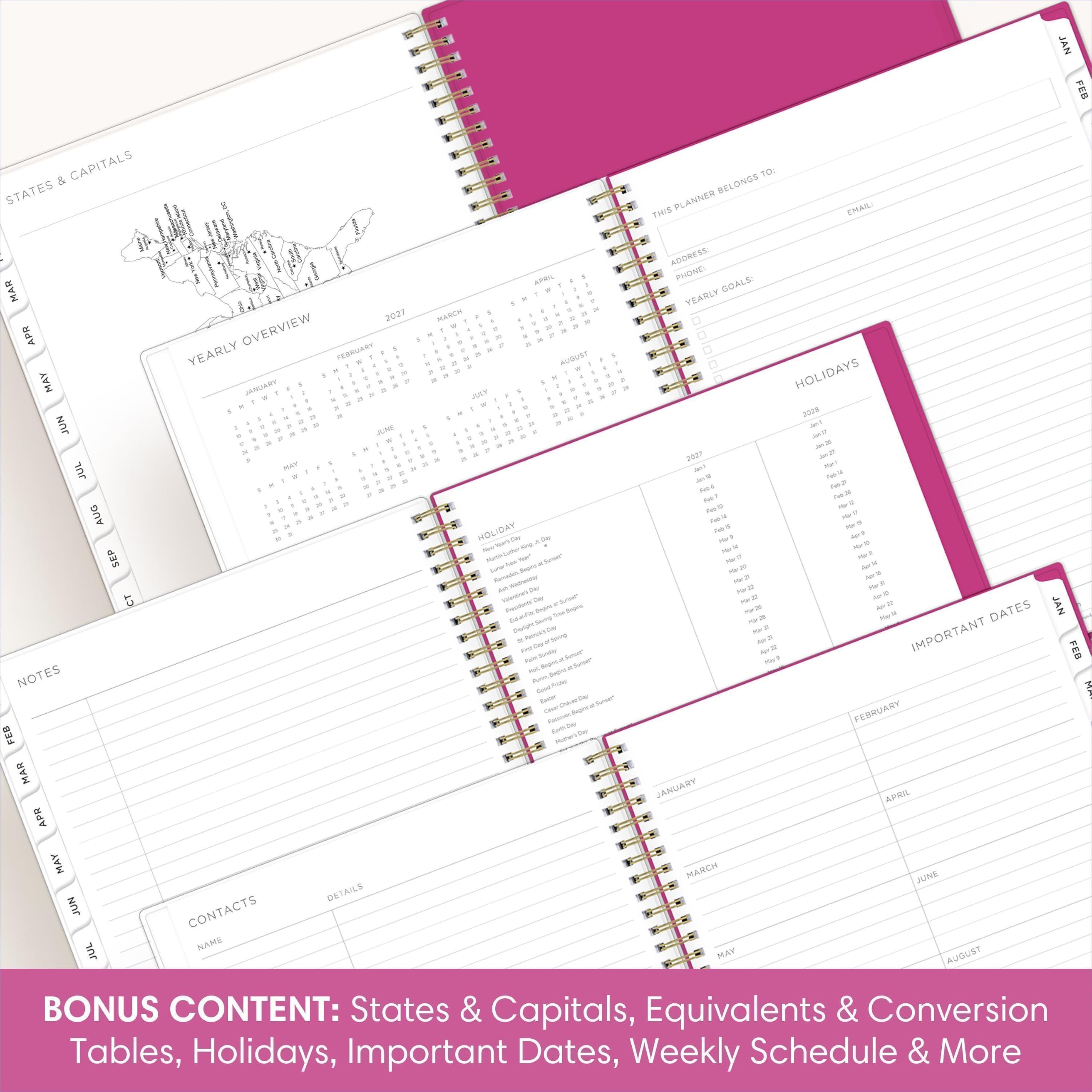 JAN FEB & CAPITALS BELONGS TO: STATES PLANNER EMAIL: THIS ADDRESS: APRIL PHONE: GOALS: MAR 0 e YEARLY 2027 MARCH OVERVIEW 1% APR FEBRUARY " YEARLY  AUGUST MAY JANUARY or r JULY HOLIDAYS 2020 JUN JUNE are The  2027 Jan27 JUL Jand Mr? Minil, Add 2 If feenf are Not AUG HOLIDAY Not SEP CT DATES JAN IMPORTANT FEB NOTES www. FEBRUARY PEB MAR JANUARY APRIL APR MAY MARCH JUNE JUN DETAILS CONTACTS JUL NAME MAY AUGUST BONUS CONTENT: States & Capitals, Equivalents & Conversion Tables, Holidays, Important Dates, Weekly Schedule & More