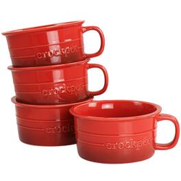 Crock-Pot - Crock Pot Appleton 24oz Stoneware 4 Piece Soup Mug Set - Gradient Red