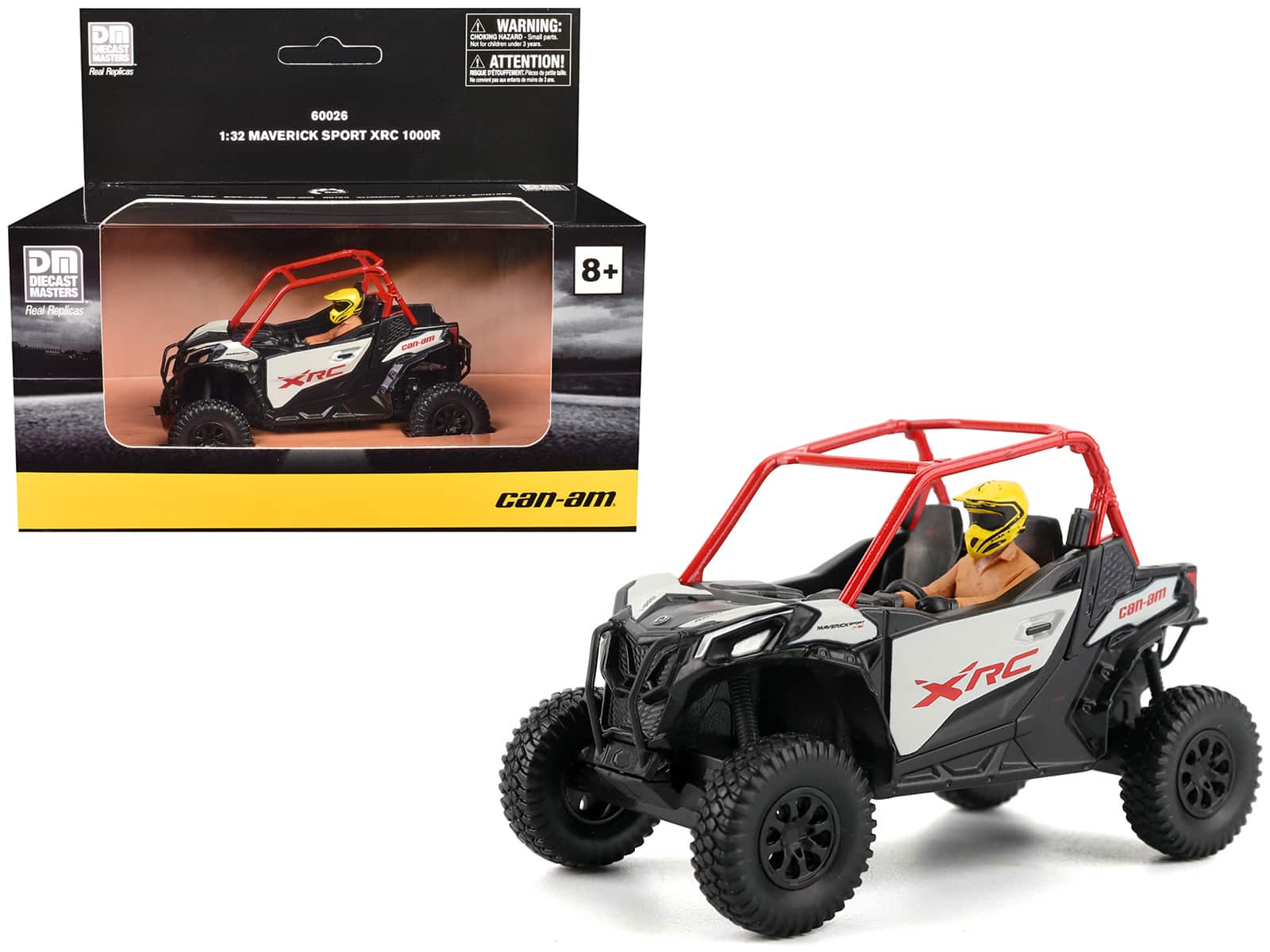 Can-Am Maverick Sport XRC 1000R with Driver Figure 1/32 Diecast Model by BRP Models - Red and Gray