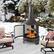 Alt View 11. Costway - 30 Inch Outdoor Fire Pit Chiminea 2 in 1 Wood Burning Metal Fireplace with Grill - Black.