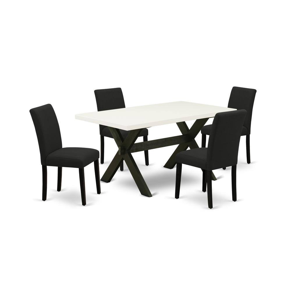 Angle. East West Furniture - East West Furniture 5-Piece Dining Room Set Includes 4 Kitchen Chairs with Upholstered Seat and High Back and a - Multi-Color.