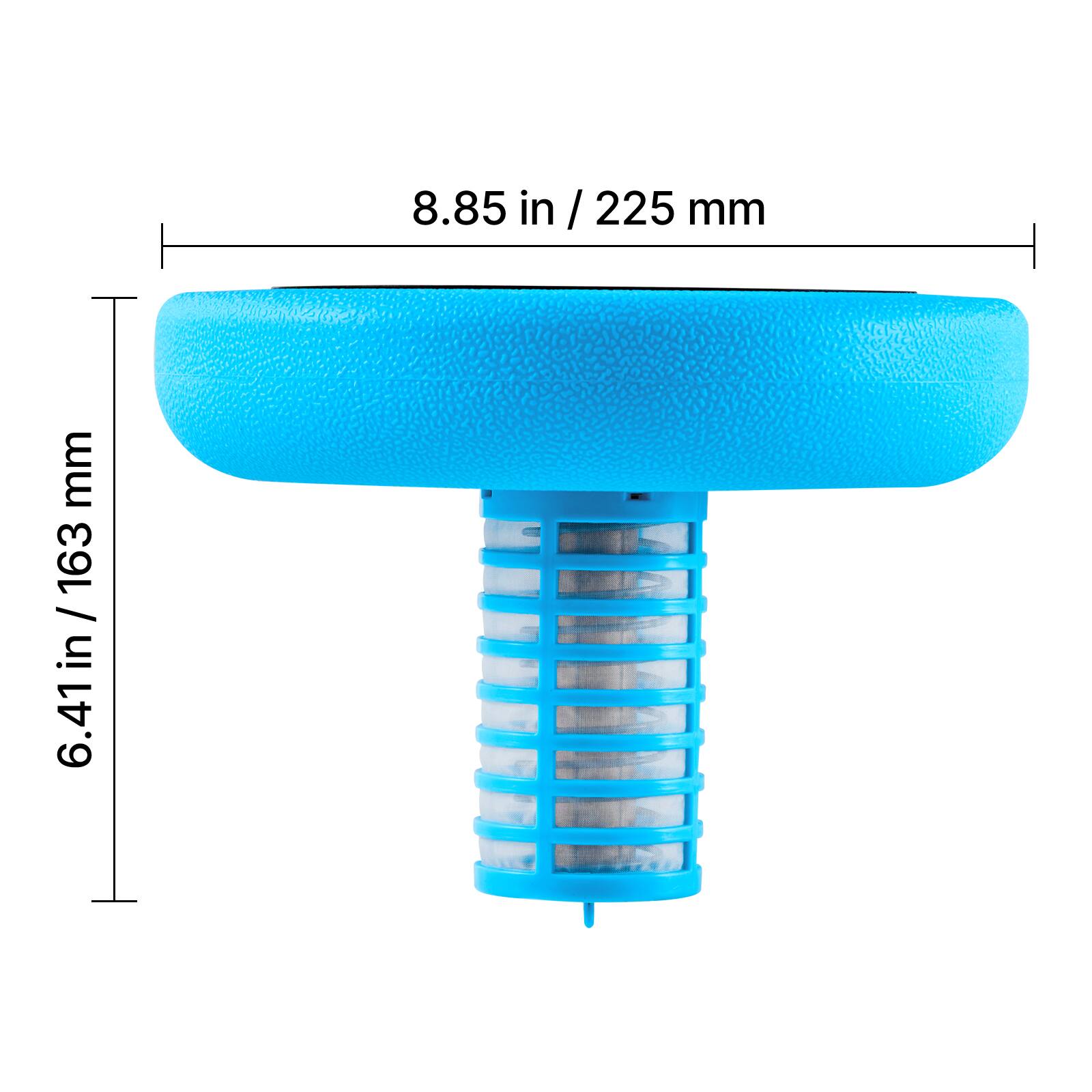 8.85 in / 225 mm  
6.41 in / 163 mm