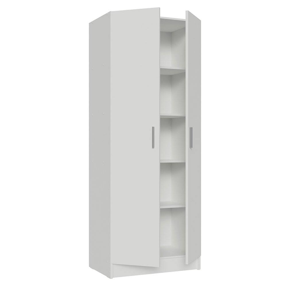 Back. Madesa - Madesa Garage Pantry Storage Cabinet 2 Doors with 4 Utility Shelves 23"L Wooden Organization Unit for Garage - White - White.