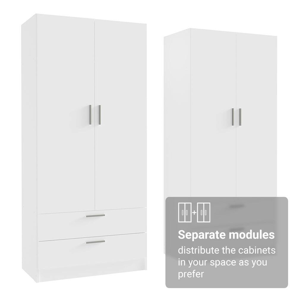 Separate modules distribute the cabinets in your space as you prefer