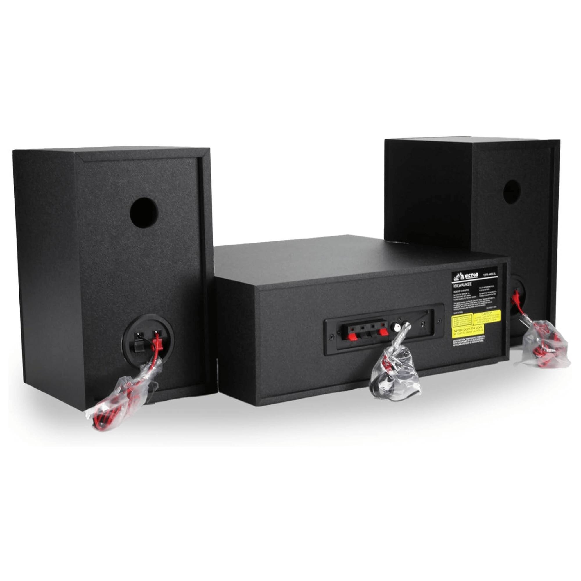 Victor Audio Milwaukee II Desktop Bluetooth CD Stereo System Black