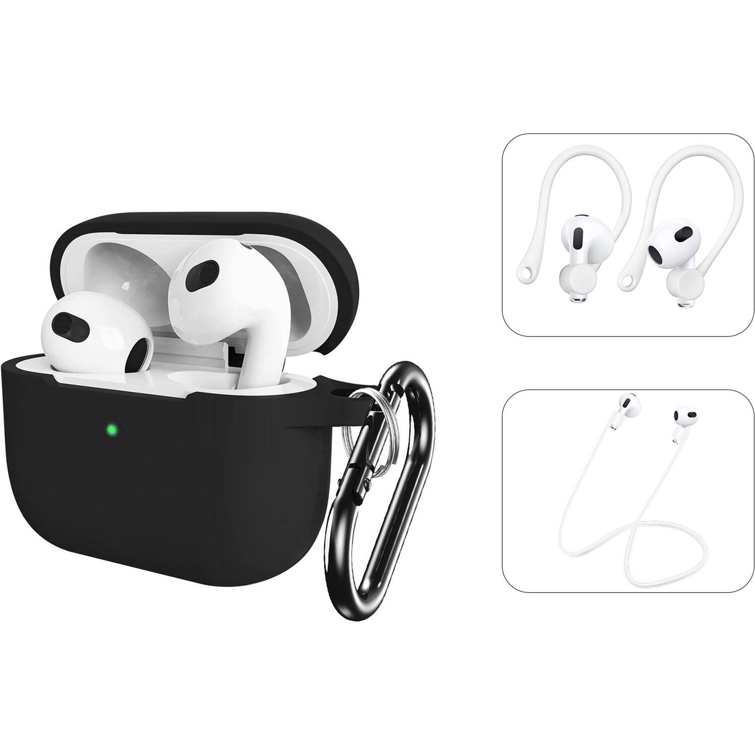 Alt View 15. SaharaCase - Silicone Case for Apple AirPods 3 (3rd Generation 2021) - Black.