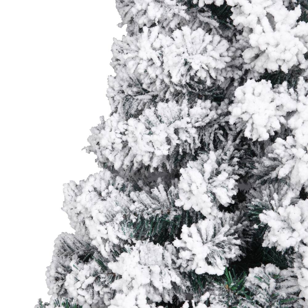 Alt View 2. Resenkos - Resenkos 6FT PVC Flocking Christmas Tree 750 Branches Spread Out Naturally  Tree - Green.