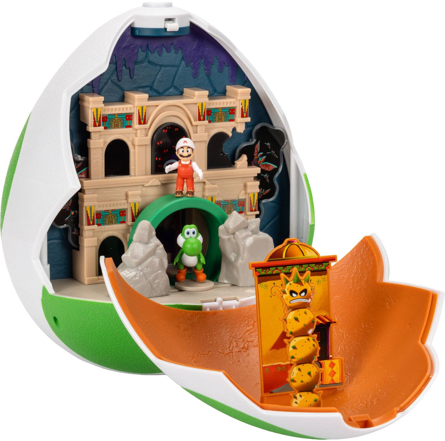 Alt View 3. Jakks Pacific - Super Mario Galaxy Movie - Yoshi Egg Playset with 1.5" Yoshi & Exclusive Fire Mario Figures   - COLLECTIBLES - Multicolor.