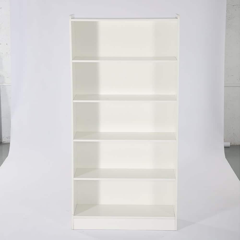 Kadyn - Bookshelf, Free Standing Bookshelf Cabinet Display Storage Rack Shelves for Bedroom Living Room Office - White
