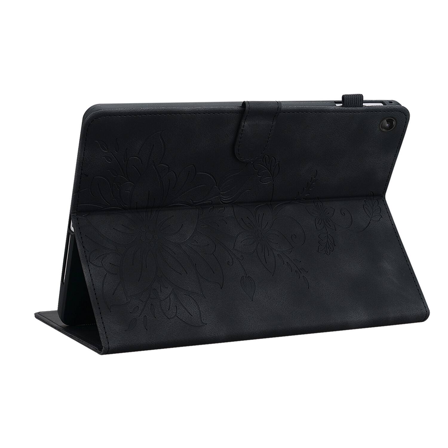 Alt View 1. Dteck - Case for Lenovo Tab M10 Plus (3rd Gen) 10.6-inch 2022 with Card Holder Kickstand,Embossed Pattern PU Leather Flip Cover - Black.
