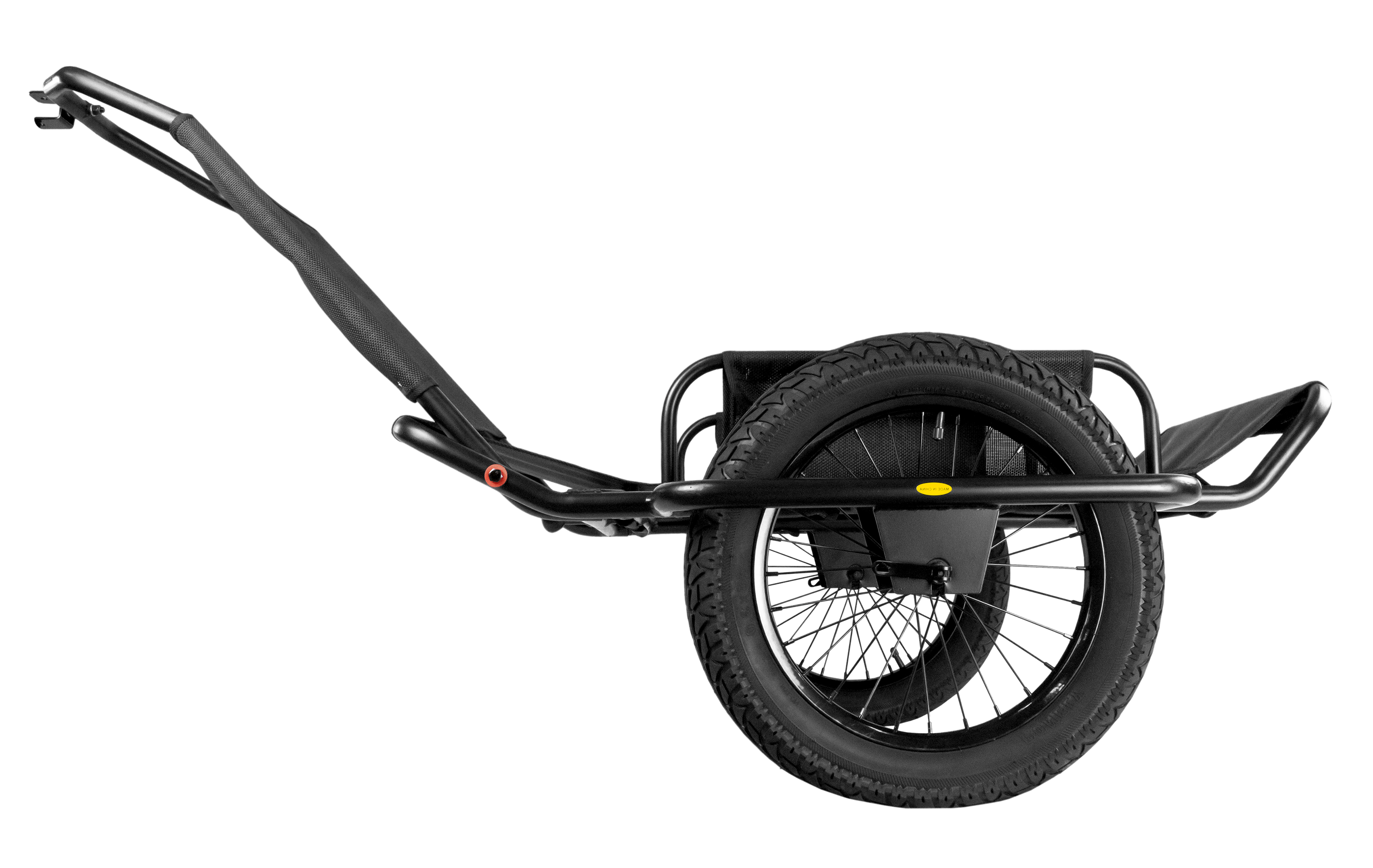 Left. Rambo Bikes - Aluminum Bike Trailer Cart - Heavy-Duty Game Cart and Utility Trailer - 300lbs Maximum Capacity - 6061 Alumi - Black.